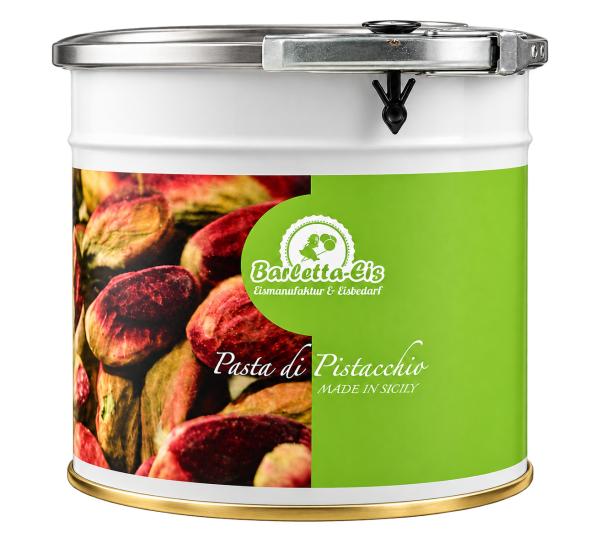 Premium Pistazienpaste aus Sizilien – freigestellte 3,5-kg-Dose